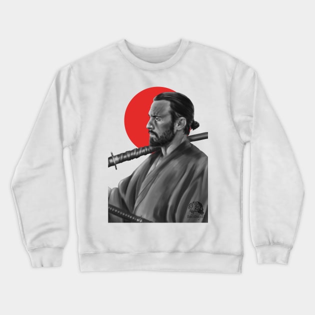 Samurai Milo Ventimiglia Crewneck Sweatshirt by RachelMBradyART